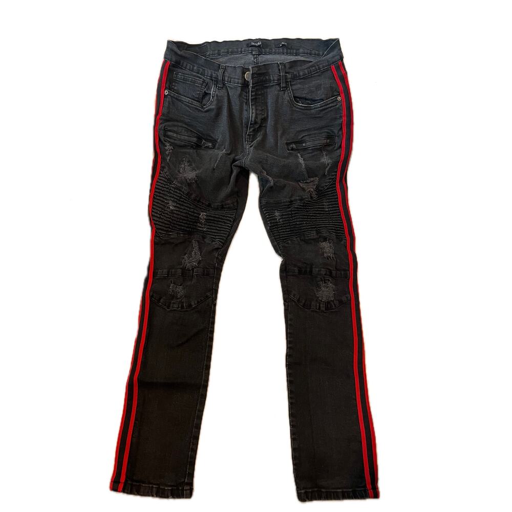 Track 23 Intelligent Design Skinny Fit Black Jeans Men 34x32